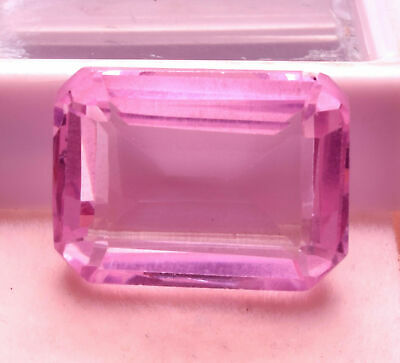 10.60 Ct Natural Kunzite Rose Pink Color Emerald Cut Certified Gemstone