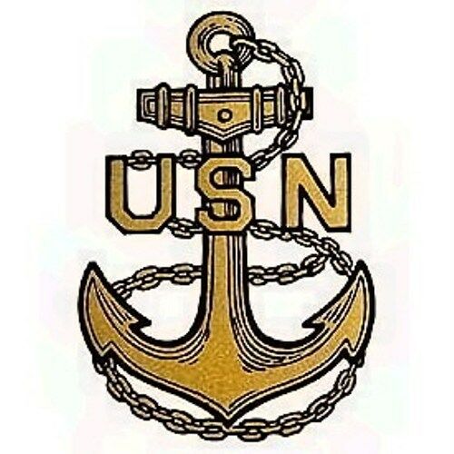 Us Navy Gold Anchor Decal Window / Bumper Sticker Usn 3"