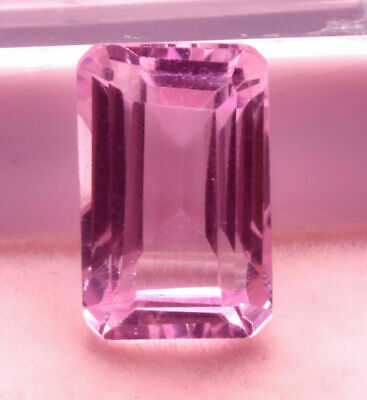 8.45 Cts. Natural Kunzite Rose Pink Color Emerald Cut Certified Gemstones